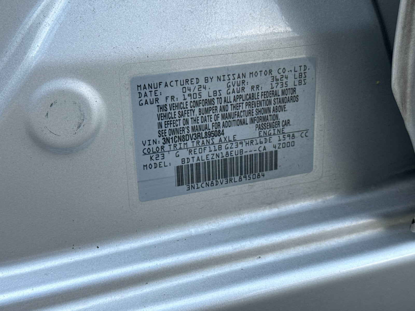 2024 Nissan Versa 1.6 S