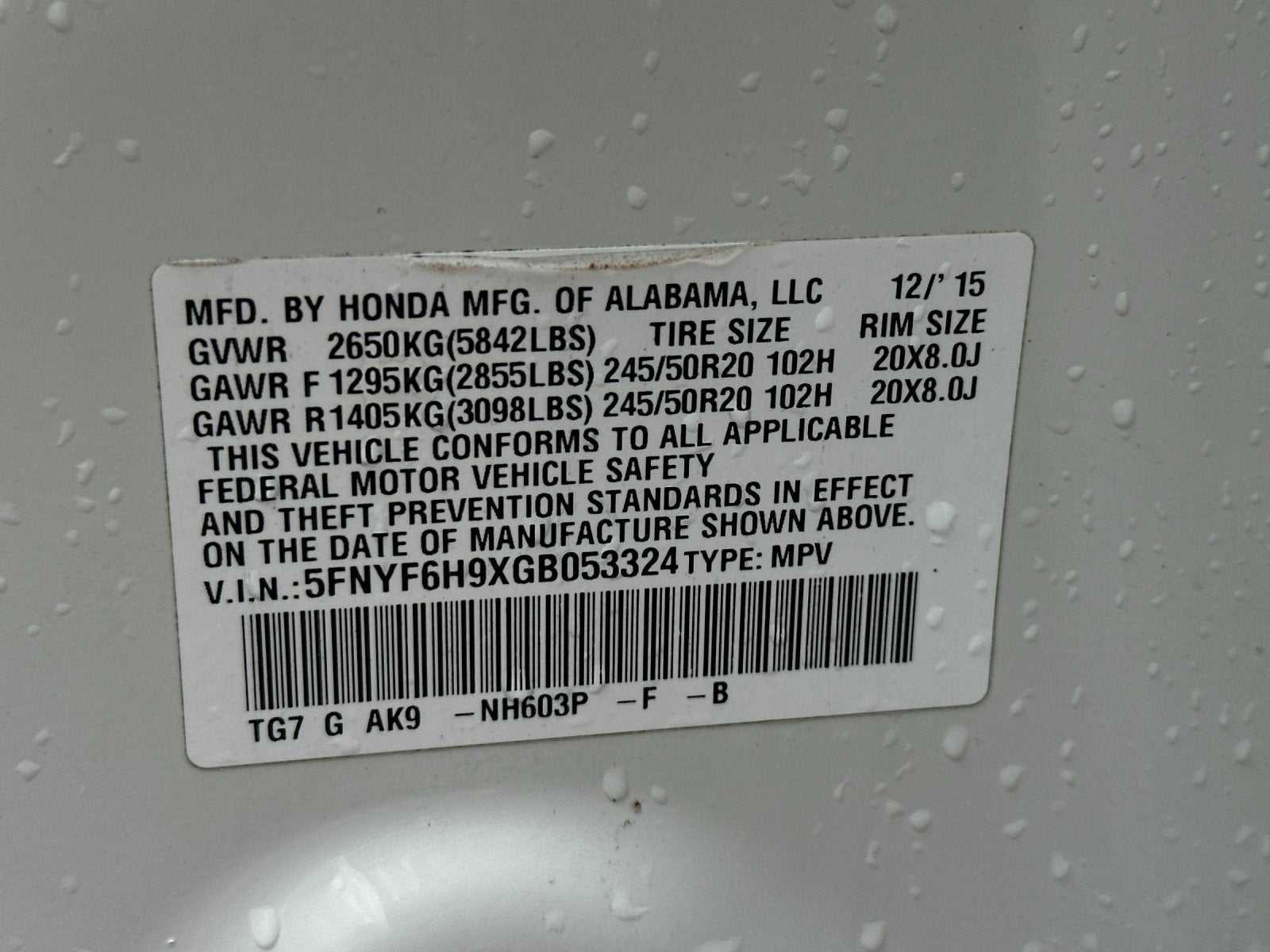 2016 Honda Pilot Touring